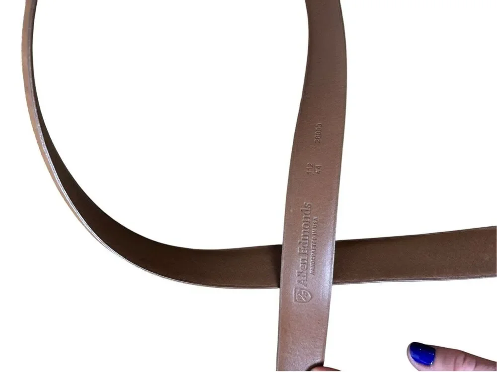 Allen Edmonds Triple Braid Inlay Belt Dress Men’s Size 44 Tan Brown 28090
